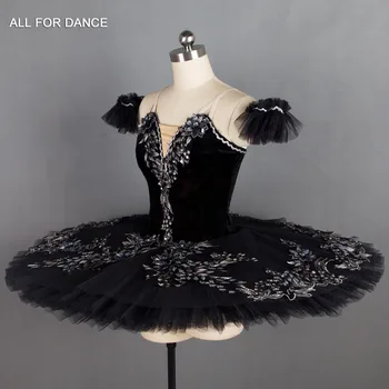 Juoda Aksominė Liemenė su Turtinga Apdaila Profesionalių Baleto Mdc Klasikinio Šokio Tutu Black Swan Baleto Mdc