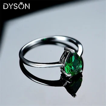 Dyson 925 Sterlingas Sidabro Žiedai Moterims Rusijos Sukurta Nano Smaragdas Kriaušių Subtilus Žiedas Merginų Dovanos Klasikinis Fine Jewelry