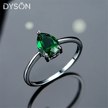Dyson 925 Sterlingas Sidabro Žiedai Moterims Rusijos Sukurta Nano Smaragdas Kriaušių Subtilus Žiedas Merginų Dovanos Klasikinis Fine Jewelry