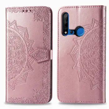 Prabanga 3D Gėlių Odos Flip Case for Huawei P20 Lite 2019 Piniginės Atvejais, Telefono Galinį Dangtelį Stendas Su Kortelės Lizdas