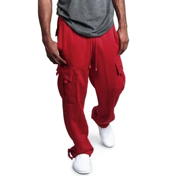 Paleisti Poilsiu Sporto Pants Vyriškos Sporto pantalon homme Solid Color Multi-Pocket darbo drabužiai Atsitiktinis Sweatpants Vyrų Kelnės Negabaritinių