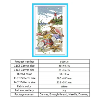 Buriavimo Kinijos Kryželiu Švyturio Dekoro Tapybos 14ct 11ct Skaičiuojami Atspausdinta ant Drobės DMC Siuvinėjimo Rinkinys 