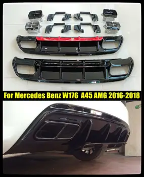 Mercedes Benz W176 Hečbekas 4 Durų 2013-2018 M. A45 AMG A180 A200 Galinis Difuzorius Lūpų Spoileris