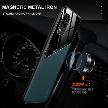 Už Coque Xiaomi Mi 10 Lite atveju silikono minkštas bamperis odos tekstūra magnetinio atveju Xiaomi Mi-10 Pastaba Lite atveju galinį dangtelį