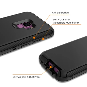 3 1. Hard Case For Samsung Galaxy S8 S9 plus Padengti Veikia Sporto Diržo atsparus smūgiams Apsauginis Samsung Note 8 9 Byloje