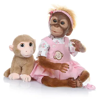 NPK Naujas 52CM rankų darbo išsamius dažų reborn baby Monkey naujagimiui kolekcines, meno aukštos kokybės