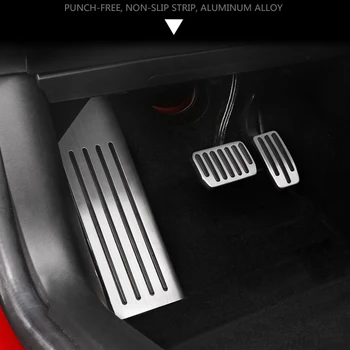 Aliuminio lydinys Pedalu Už Tesla Model 3 Akceleratoriaus Dujų Kuro Stabdžių Pedalą Poilsio Pedalą, Pagalvėlės, Kilimėliai Padengti Reikmenys, Automobilių Stilius