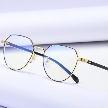 Vyrai Akinių rėmelių Akiniai Stabdžių mėlyna šviesa Retro Akiniai Metalo Skaidrus blokavimo akiniai akinių kompiuterio glasse