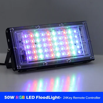LED Potvynių Šviesos 50W Balta Šiltai Balta RGB LED Prožektorius AC 220V Lauko Prožektorius atsparus Vandeniui LED Lempą Kraštovaizdžio Apšvietimas