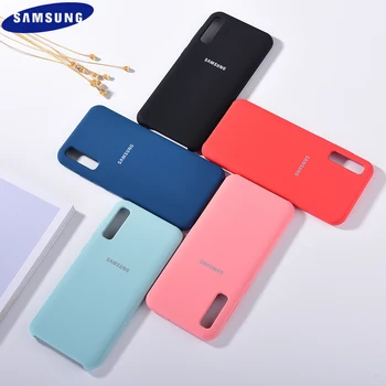Originalus Samsung A50 Skystu Silikonu Atgal Atveju Soft-touch Apsaugos Mobile Phone Cover For Samsung Galaxy A30 A50 A21 Su Logo