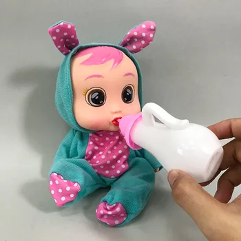 Ašarojimas Kūdikių Lėlės Su Žindukas Finansuojančiojo Mielas Žaislai Mergaitėms Geriamojo Vandens Silikono Įstaiga Elektrinės Lėlės 10inch Bebe Žaislai Dovana