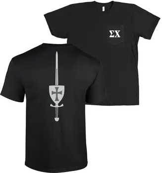 2019 Mados Atsitiktinis Vyrų T-shirt Sigma Chi Karinės Tarnybos Pripažinimo Bella + Drobės Marškinių KIŠENĖJE DAUGIAU SPALVŲ