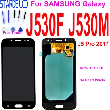 Super Amoled skystųjų kristalų (LCD Samsung Galaxy J5 2017 J530 J530F LCD Ekranas Jutiklinis Ekranas skaitmeninis keitiklis Asamblėjos lcd J5 Pro 2017 J5 Duos, L