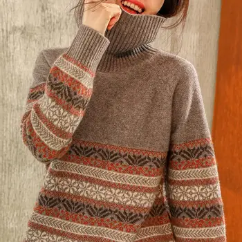 Vangull Žiemos naujas Golfo kašmyro megztinis moterims storio trumpą dalį, purus megzti dugno marškinių dydį, puloveriai