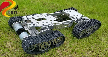 SZDOIT Full Metal 4WD Protingas Robotas Bakas Automobilių Važiuoklės Komplektas Sunkiųjų Apkrova Off-Road Vikšriniai Robotų Platforma 12V Varikliu 