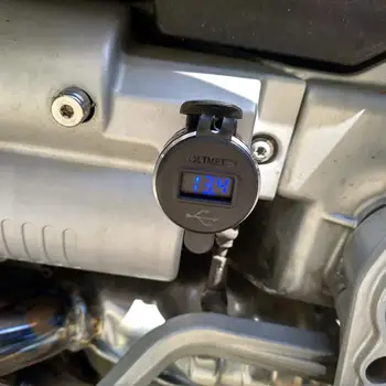 Aliuminio Lydinys Greitai Įkrauti 3.0 Dual USB kroviklis skirtas BMW Motociklų Triumph Tiger Ducati Voltmeter QC3.0 DIN Lizdas USB