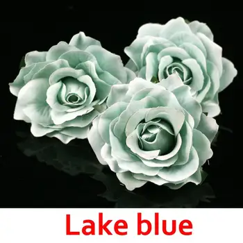 5VNT Ežero Blue Velvet Rose vadovai Amatų Šilko Rožių Žiedų Galvučių 12cm/4.7