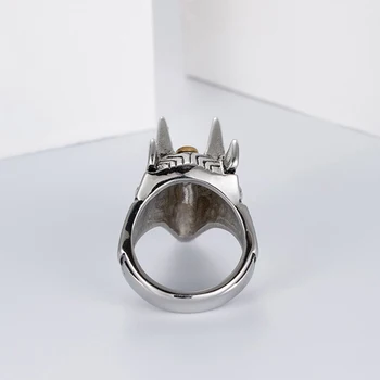 Nerūdijančio Plieno Šuns Galva Žiedas Gyvūnų Piršto Žiedą Vintage Stiliaus Vyrų Papuošalai Senovės Egipto Pjaunamoji