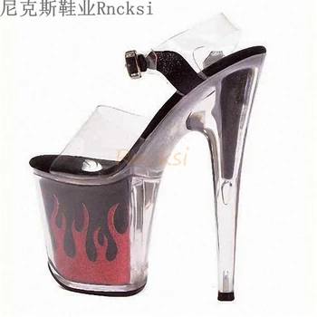 Rncksi sexy hot 20cm sandalai, neperšlampami platforma su liepsna veiklos drabužius atitikimo batų šokio moterų vasaros bateliai
