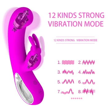 IKOKY 12 Greičių Rabbit Dildo Vibratorius G-taško Masažą Klitorio Stimuliatorius Moterų Masturbacija Sekso Žaislas, skirtas moters