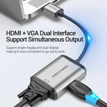 Paj HDMI Spliiter HDMI į HDMI VGA Adapteris 4 1 4K HDMI į HDMI VGA 3,5 mm Micro USB Keitiklis HDTV PS4 HDMI į VGA NAUJA