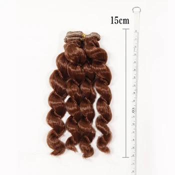 Msiredoll Imitacija moheros 15cm Perukai garbanotas hairpiece už 1/3 BJD/SD Dėdė Blyth lėlės perukai 