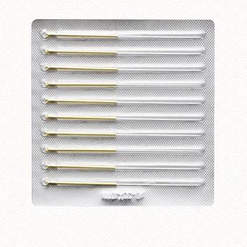 5boxes*100vnt vienkartiniai akupunktūros adatos Šiltas moxibustion adatą Sterilia adata grožio acupoint masažas geltonos spalvos vario rankena