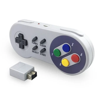 Mini SNES 2.4 G bevielio ryšio valdiklis, SNES Klasikinis Super 400mah žaidimas rankena Supportting NE/SNES/Wii