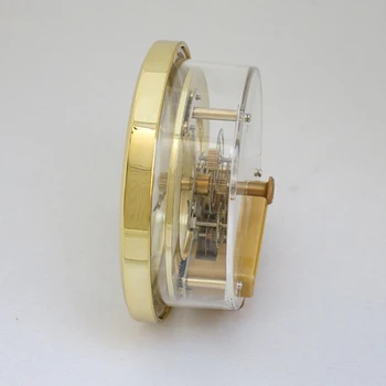 103mm Dial romėnišką Skeletas Žiūrėti Kvarcinis Laikrodis Įterpti su Aukso Apdaila