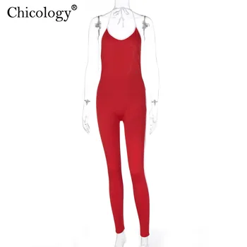 Chicology apynasrio backless pusėje juostele mados jumpsuit neon berankoviai sportiniai moterų 2020 m. vasarą streetwear panele seksuali apranga