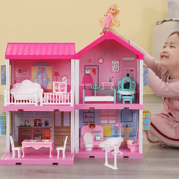 NAUJAS Lėlės Namas Rinkinys Su Miniatiūriniai Baldai Vaikams mokomieji Žaislai Mergaitėms 