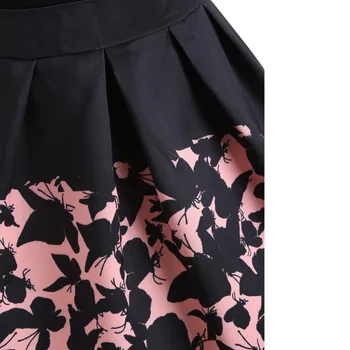 Gėlių Spausdinti Off Peties Moterų Drabužius, Vintage Suknelė 2020 Metų Vasaros Juoda Rausva Elegantiškas-Line Retro Atsitiktinis Šalies Rockabilly Suknelės