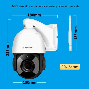 Jennov 1080P 4.5 Colių 30X Zoom PTZ CCTV Saugumo Speed Dome Kameros Vaizdo Stebėjimo, IP kameros, Lauko WiFi Dviejų krypčių Garso ONVIF
