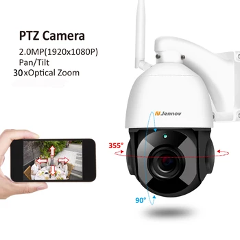 Jennov 1080P 4.5 Colių 30X Zoom PTZ CCTV Saugumo Speed Dome Kameros Vaizdo Stebėjimo, IP kameros, Lauko WiFi Dviejų krypčių Garso ONVIF