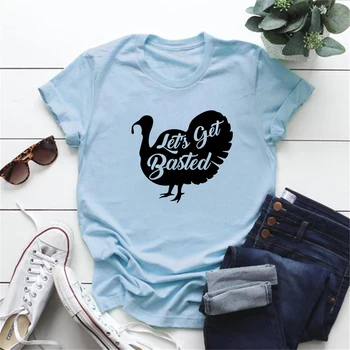 2019 Let ' s Get Basted Marškinėliai Mielas Padėkos T-Shirt Juokingi Turkija Dieną Marškinėliai Dėkingi marškinėlius Palaiminti Tees