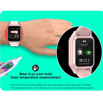 1.3 Colių Smart Žiūrėti Kūno Temperatūra Smartwatch Širdies ritmas, Kraujo Spaudimas Fitness Tracker Smart Laikrodis Vyrams, Moterims Skirta 