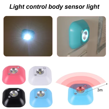 Belaidė Mini LED Nakties Šviesos Spindulių Judesio Aktyvuota Automatinės Šviesos Baterija Sienos Skubios pagalbos Spinta, Spintos Naktis Lempos