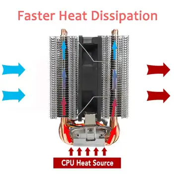 6 Variniai Heatpipe 3 Pin CPU Aušintuvo Aušinimo Ventiliatorius Radiatoriaus Dual Bokštas Aušintuvas Šilumos rinktuvas, Ventiliatorius Intel LGA 1150/1151/1155 AMD