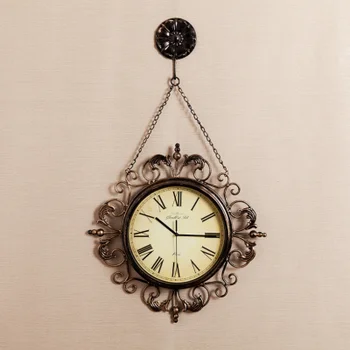 Metalo Didelis Retro Sieninis Laikrodis Geležies Amerikos Šalyje, Skurdus Chic Kambarį Meno Laikrodžiai ir Kvarciniai Laikrodžiai B60