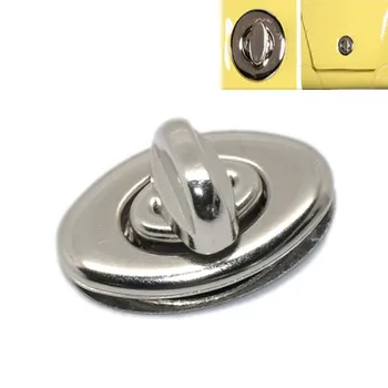 5 Rinkiniai Metalo Ovalo formos Monetos Rankinėje Krepšys, Piniginė Twist Turn Užraktas Sąsagos Sidabro Tonas Rankinės 