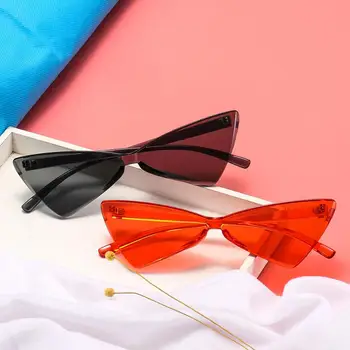 Mados Cat Eye Akiniai nuo saulės Moterims Derliaus Trikampis, Saulės Akiniai Lankas Candy Spalvas UV400 Akiniai солнцезащитные очки