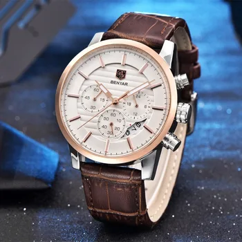 Reloj Hombre 2019 BENYAR Mados Chronograph Sporto Mens Watches Top Brand Prabanga Karinės Kvarco Žiūrėti Laikrodis Relogio Masculino