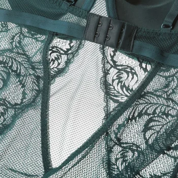 Euramerican seksualus gėlių nėrinių bendrą moterų tuščiaviduriai iš apatinio trikotažo rinkinių, jaunų merginų, giliai v kaklo sleepwear 2018 naujų liemenėlių rinkinys drabužiai