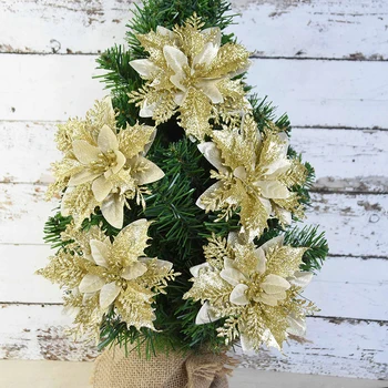 5vnt Kalėdų Medžio, Gėlių Dekoras 14cm Dirbtinių Gėlių Vadovai, Vestuvės, Kalėdos, Dirbtiniais Gėlių Dekoracijos