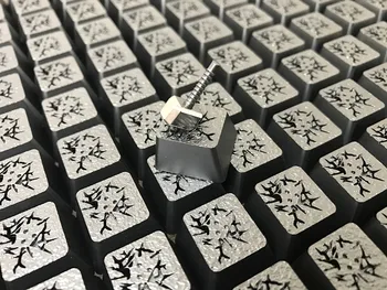 1pc HolyOOPS 3D Titano lydinio pagrindiniai bžūp visi metalo permatomas Mechaninė klaviatūra keycaps Quake