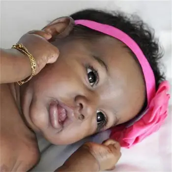 22 Colių Reborn Baby Doll Realizuoti Visą Silikono Kūno 55Cm Mielas Afrikos Lėlės Atgimimo Bamblys Baby Doll, Vaikų Gimtadienio Dovana