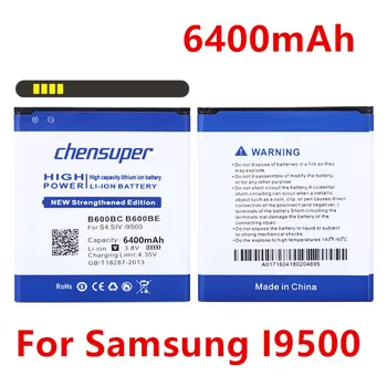Originalus chensuper B600BC B600BE Baterijos Samsung Galaxy S4 SIV I9500 I9508 I9505 I9507V 6400mAh Mobilųjį Telefoną Bateria