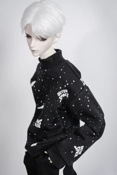 BJD kamuolys drabužius black space nuslysti peties hoodie T-shirt 1/4 1/3 MSD SSDF Dėdė kamuolys priedai