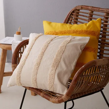 Geometrinis pagalvėlė padengti 45x45cm/30x50cm pagalvę padengti Netural Boho Stiliaus Tassles Namų apdailos Netural Kambarį Miegamasis