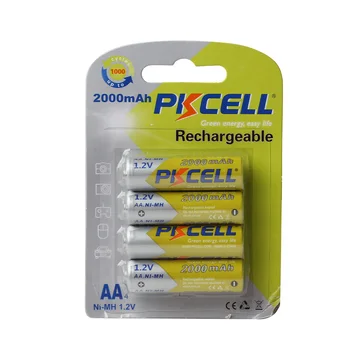 4Card/16Pcs PKCELL AA Rechargeabel Baterijos NI-MH 2A 2000mAh 1.2 V 2A Įkrovimo Baterija (akumuliatorius Bateria Baterias